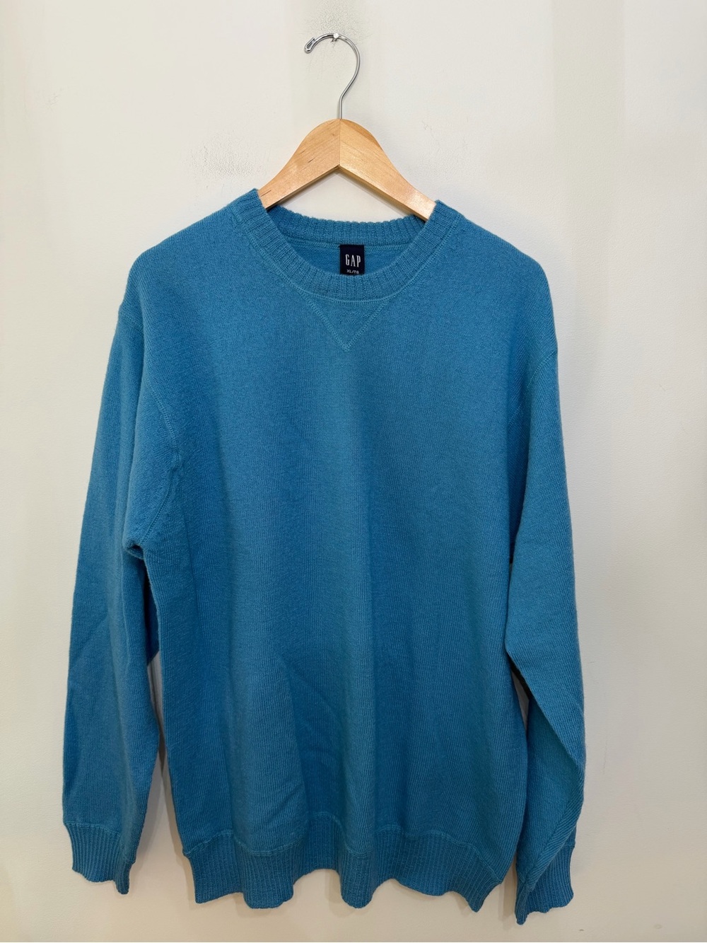 Gap 100% Wool Crewneck Sweater Pullover Jumper Bright Fisherman Blue Men’s XL